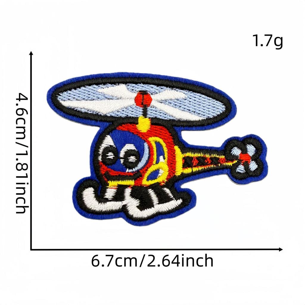 Creative Cartoon Car & Airplane Truck Embroidered Patch for Kids' Clothing Repair
