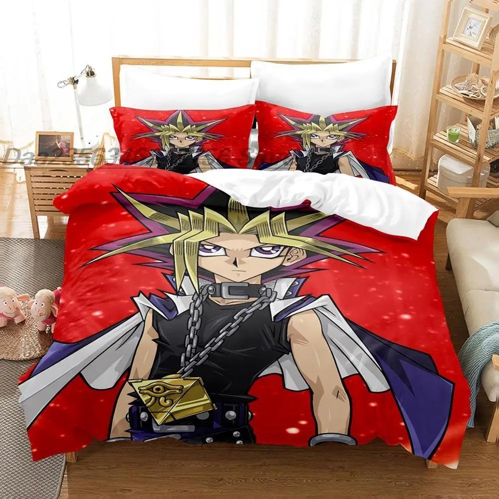 

Yu Gi Oh Постельное белье односпальное, двуспальное, двуспальное, двуспальное, комплект постельного белья для мальчиков, пододеяльники, наборы с 3D-принтом, аниме, каваи EU single(135x200cm)