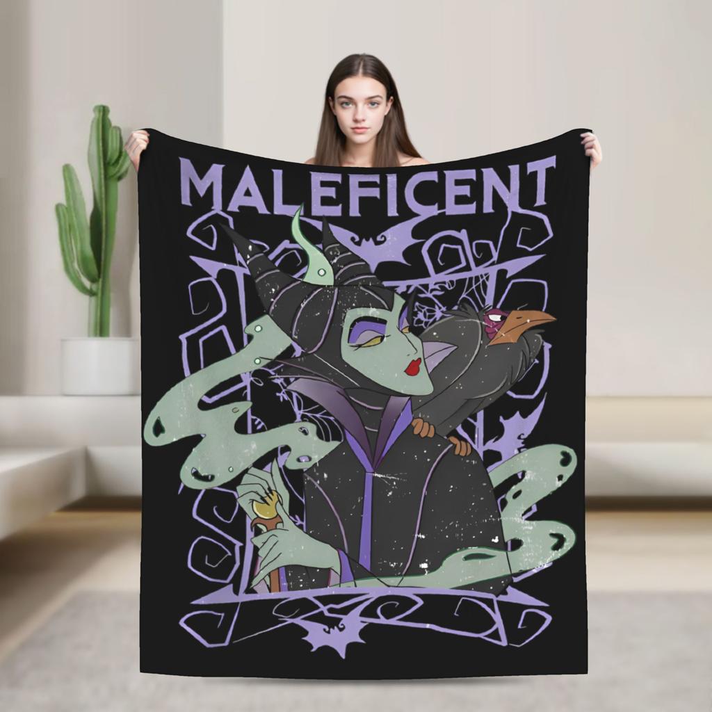 Sleeping Beauty Maleficent Villain Velvet Throw Blankets Bad Witches Blankets for Home Travel Lightweight Thin Outdoor Portable