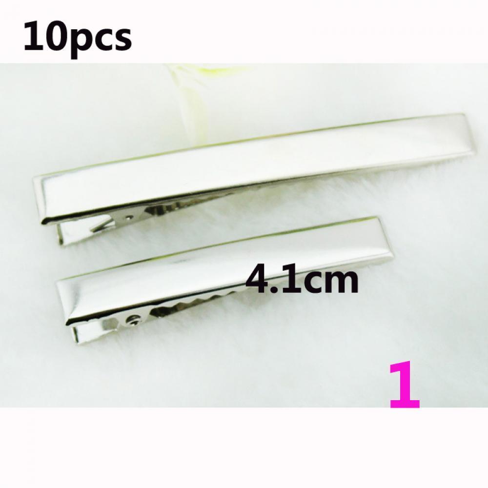 

10PCS DIY Bows Single Hairpin Hair Clips Flat Metal 1