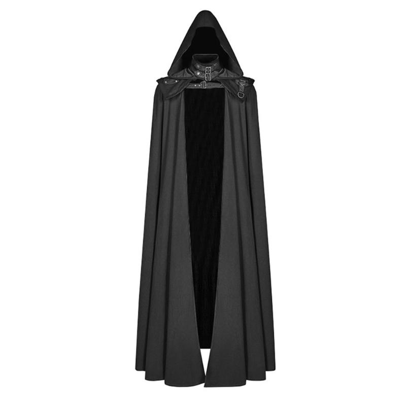 Floor Length Halloween Cosplays Costume Cape Wizard Witch Mantle Outfit Fancy Dress Up Gown Party Dress Cloak for Adults