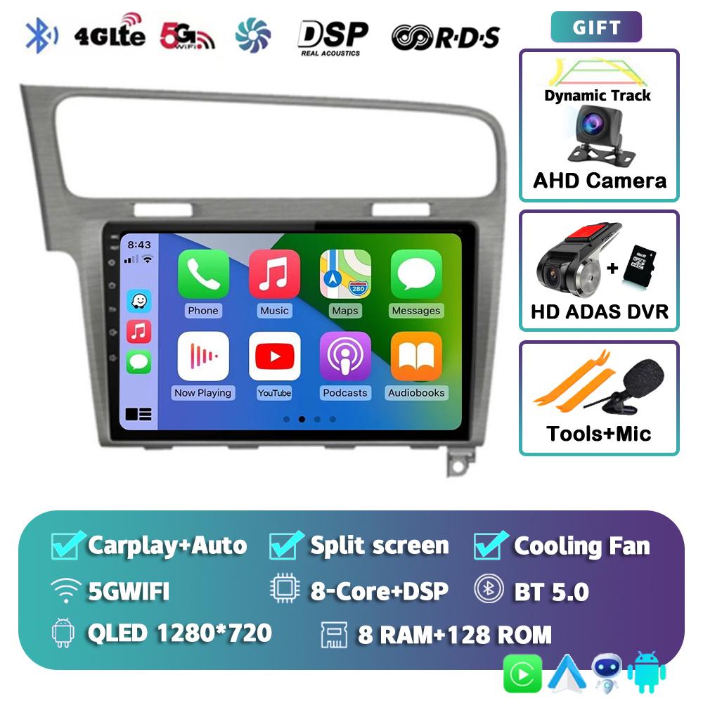 Android 14 Carplay Car Radio For Volkswagen VW Golf 7 2013 - 2016 2017 2018 2019 2020 MK7 Multimedia Player Stereo GPS Head Unit