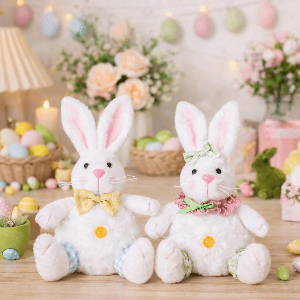 with Lanyard Easter Plush Bunny Cartoon Easter Stuffed Rabbit Spring Rabbit Ornament  Bedroom Decor