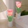 Mini LED Flower Table Lamp Creative Floral Night Light with Soft Glow Battery-Powered Bedside Desk Decor