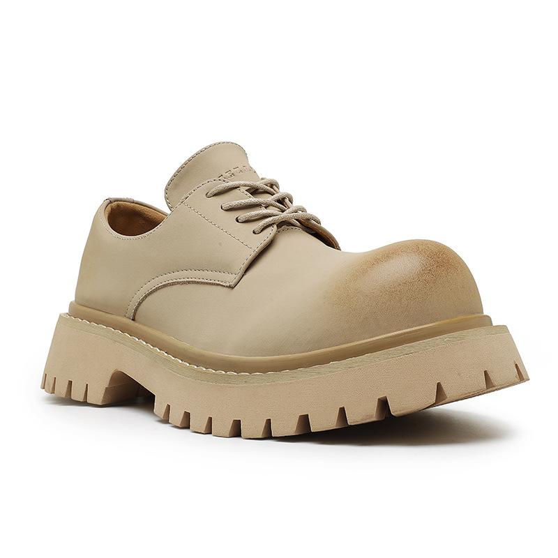 

3226 туфли дерби карбоново-черные на зеленой подошве, с большой головой Микки, на платформе, кожаные, повседневные, универсальные, трендовые, черные мужские туфли 44-Size is too large