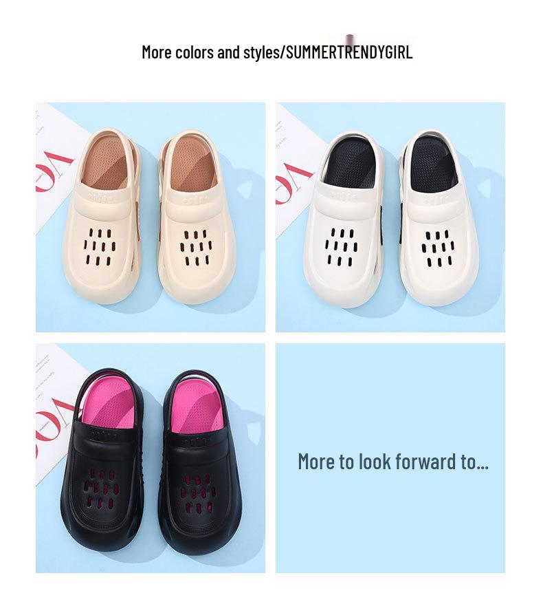 2025 Spring/Summer Women's Thick Sole Non-Slip Casual Fashion Hole Shoes