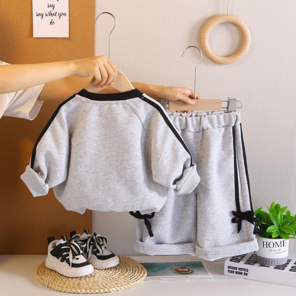 Kids Casual Long-Sleeve Set, Comfortable Daily Wear Outfits