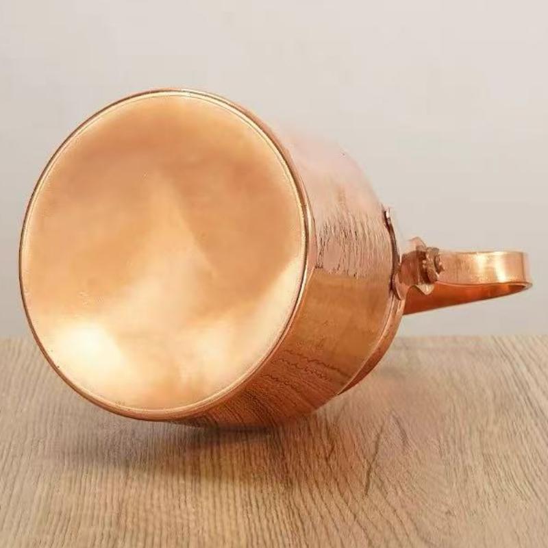 Tibetan Vintage Copper Buttery Milk Tea Pot,Handheld Wire Drawing Process With lid Heat Resistant Filter Water Kettle,Teapot
