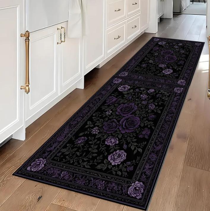 Tappeto Runner Floreale Rosa per Corridoio Regalo di Compleanno Tappetino Antiscivolo Lavabile Tappeto Runner Lungo per Cucina Corridoio Regalo per la Mamma