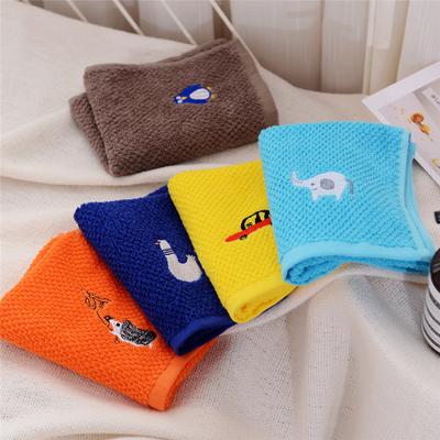1Pc 25x50cm Cotton Cute Cartoon Animal Embroidered Penguin Kindergarten Children Hand Face Towel