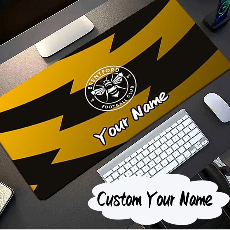 Custom Name Mouse pad Brentford Football Club Logo Mouse pad, Gaming Mouse Pad, keyboard pad, Desk Decor for computer notebook Fan Birthday Gift