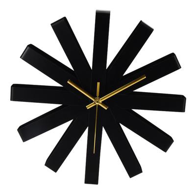 Living Room Clock Stainless Steel Silent Movement Creativity Wall Clock Modern DecorBlack