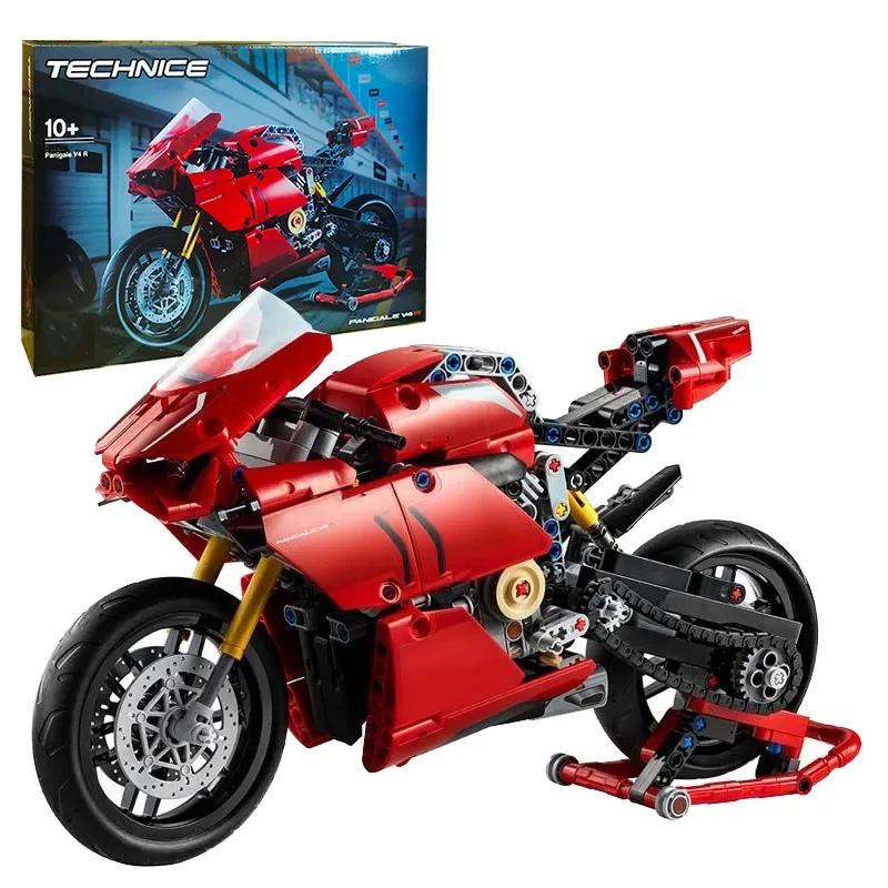 Technical Motorcycle Simulation Racing Car Building Blocks Model MOC Motorbike Vehicle Bricks Toys for Kids Gifts