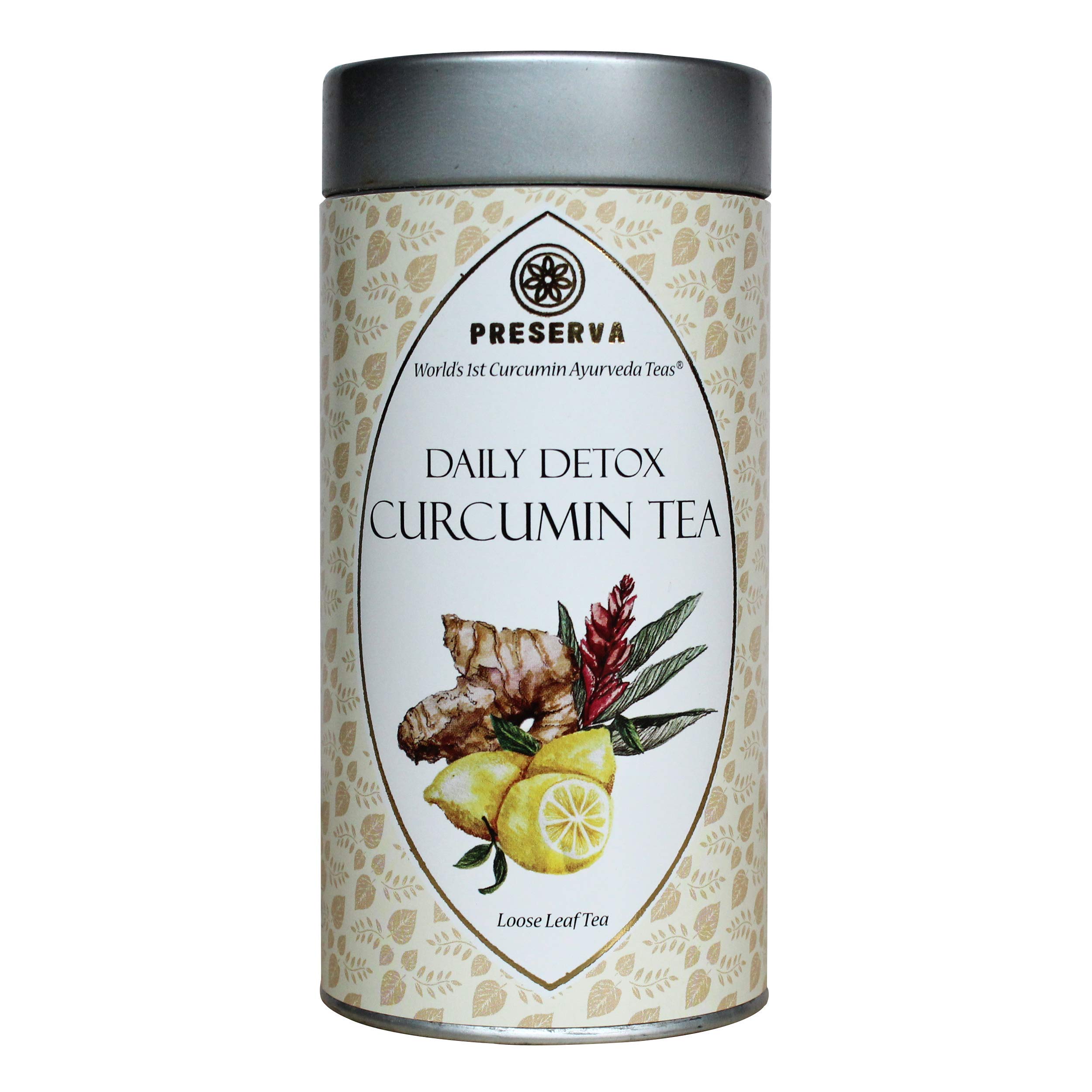 Preserva Wellness Daily Detox Curcumin Tea - 100 Grams - Herbal Blend for Cleansing and Detoxification