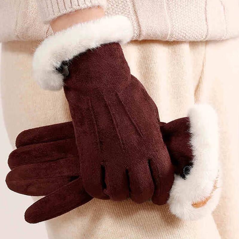 VICTORIA&VERA Women's Touchscreen Suede Lined Winter Gloves