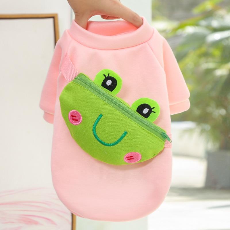 Hund- und Katze-Reißverschlüsse, Niedliche Katzenkleidung, Haustierbedarf, Frosch-Wärme für Herbst und Winter, Bichon Frise Hund Kampfrucksäcke, Kleidung