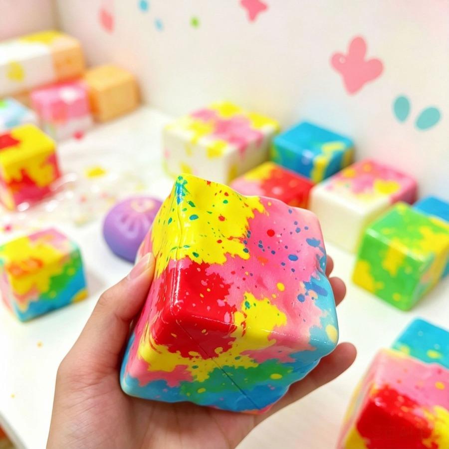6cm cheese cross-border kneading music, decompression toy explosion, high-value slow rebound maltose kneading