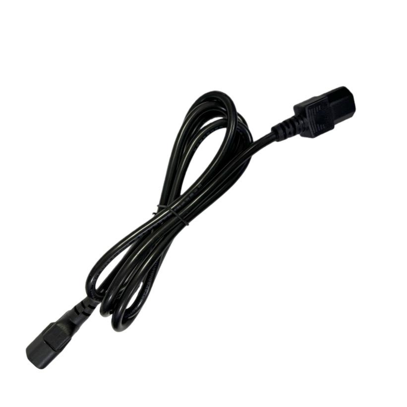 National Standard 16A 3-Prong Power Cord 53RVV 3x1.5mm² to C19 Cloverleaf, 1.8m, Black