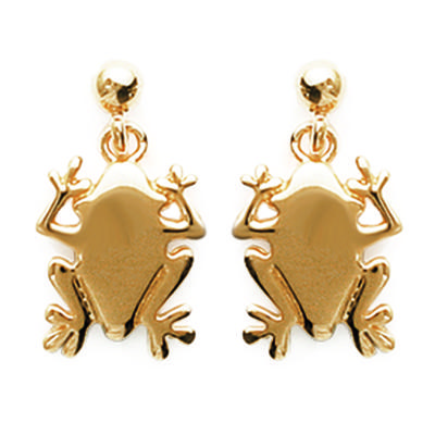 [F1301] – Vergoldete „Crazy Frog“-Ohrringe – 10 x 15 mm