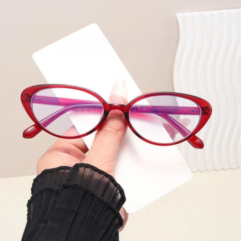 Fashion Cat Eye Men'S Women'S Versatile Optical Glasses Small Frames Trendy Anti Blue Light Glasses Suitable For Daily Commuting