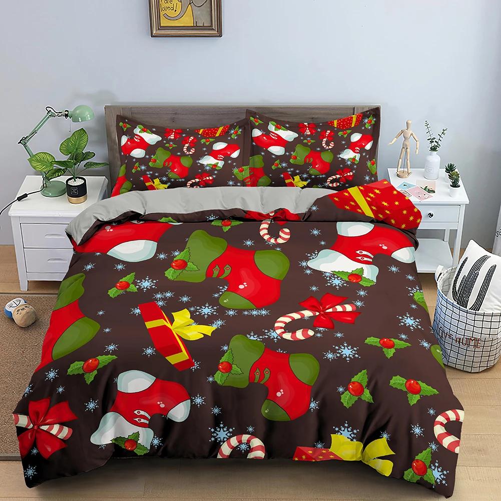 Comforter Christmas Snowman Christmas Hat Merry Christmas Style Decor King Queen Full Sizes For Women Men Kids Holiday Gifts
