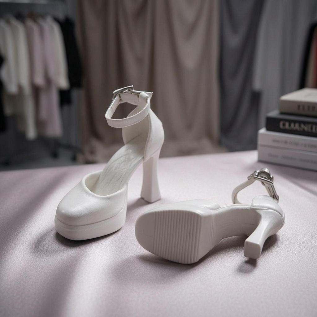 1/6 Scale Doll High Heels Rounded Toe Buckle Strap for Dioramas