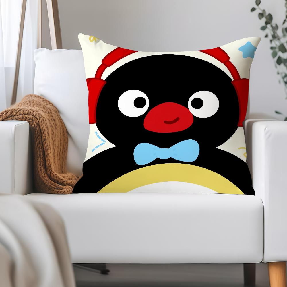 

Anime P-pingu Cartoon Cute Pillow Case Applicable Space For Guest Rooms Interiors Cars Office House Decoration 12x12Inch