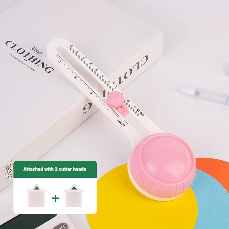 1pc Cortador de caixa redondo Cartão de scrapbook Cortador de caixa redondo DIY Cortador de caixa redondo 360 Rotativo cortador de caixa redondo