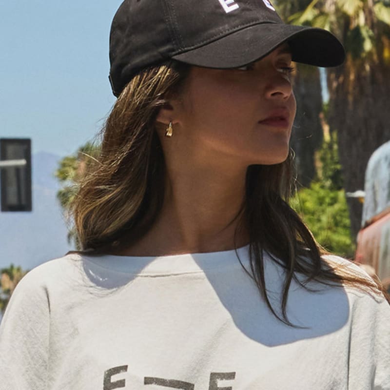 

ERER Embroidered E-E Logo Artwork Baseball Cap Black F