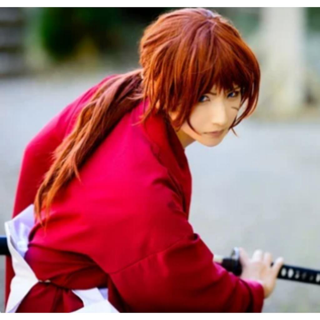 Halloween Anime Rurouni Men Himura Kenshin Kimono Costume or Wig