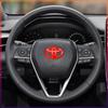 1Pcs Car Steering Wheel Emblem Badge Decal Sticker Auto Styling Decor Fit For Toyota Fortuner Chr Verso Prius Hiace Yaris Trd Corolla