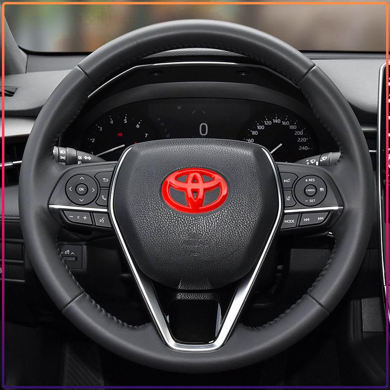 1Pcs Car Steering Wheel Emblem Badge Decal Sticker Auto Styling Decor Fit For Toyota Fortuner Chr Verso Prius Hiace Yaris Trd Corolla
