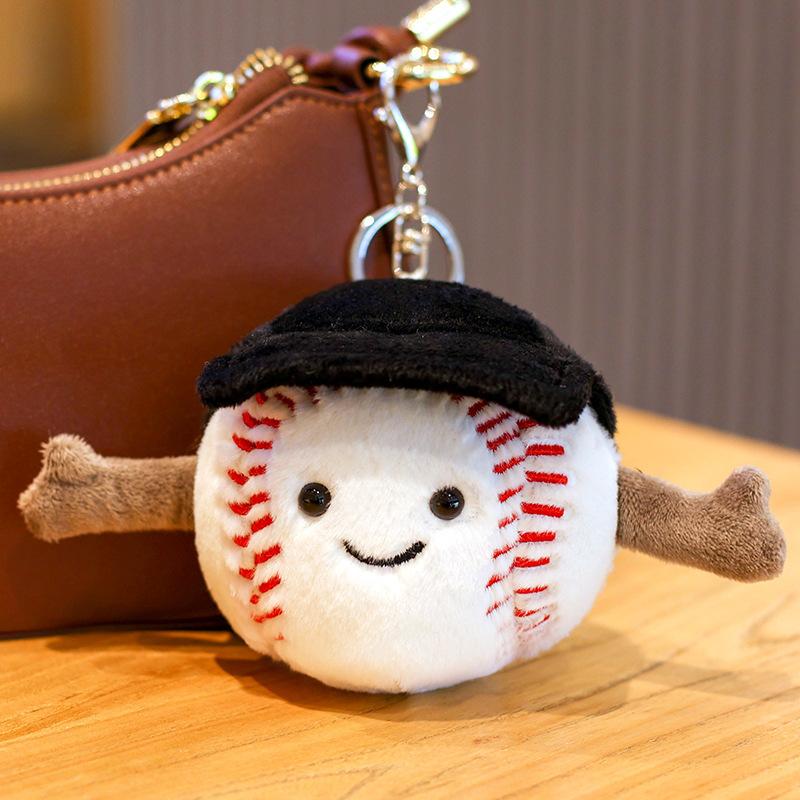 Badminton Baseball Table Tennis Football Basketball Keychain School Bag Pendant Plush Doll