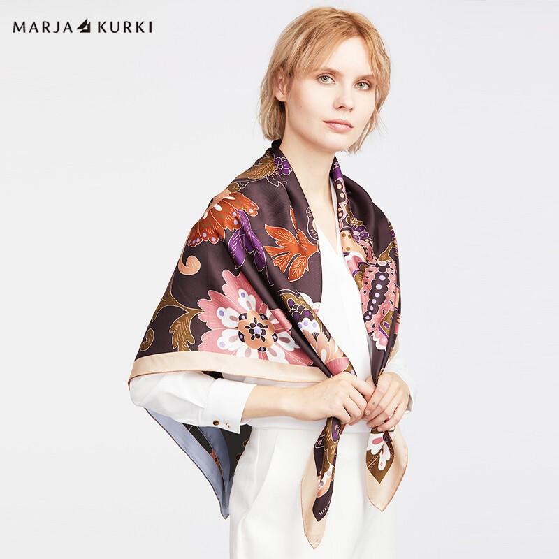 MARJA KURKI Women's Night Garden Double-Sided Silk Scarf