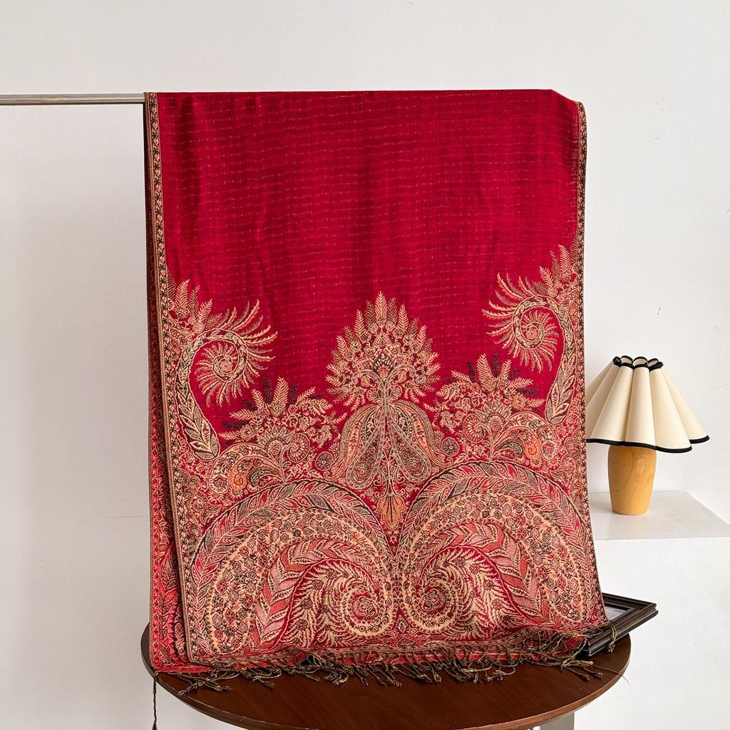 Ethnic Style Personalized Tassel Shawl Ladies' Air-conditioned Room Office Warm Creative Palace Patterned Scarf Trendy