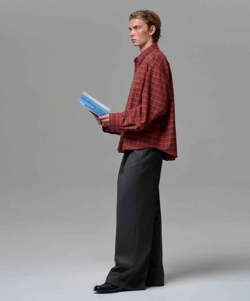 Ira Unisex Vintage Check Shirt - Red