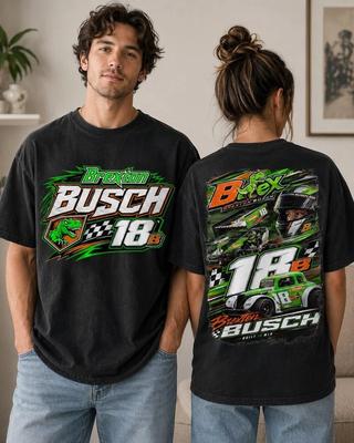 18B Legende Brexton Busch 2-seitiges Shirt Kyle Nascar Racing Grafik-T-Shirt