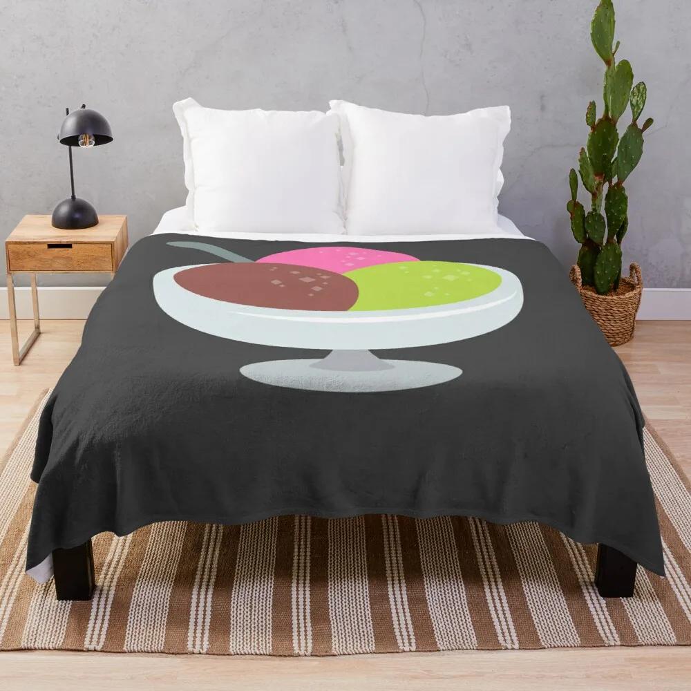 Ice Cream Flannel Throw Blanket King Queen Full Size Colourful Ice Cream For Bed Sofa Couch Blanket Warm Lightweight Super Soft