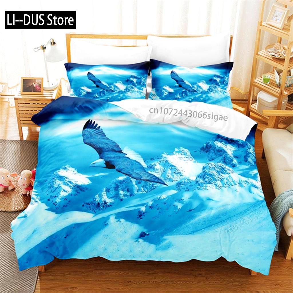 Blue Sky Eagle Queen Bedding Set Duvet Cover Set Bedding Digital Printing King Size Duvet Cover Set Bedding Set