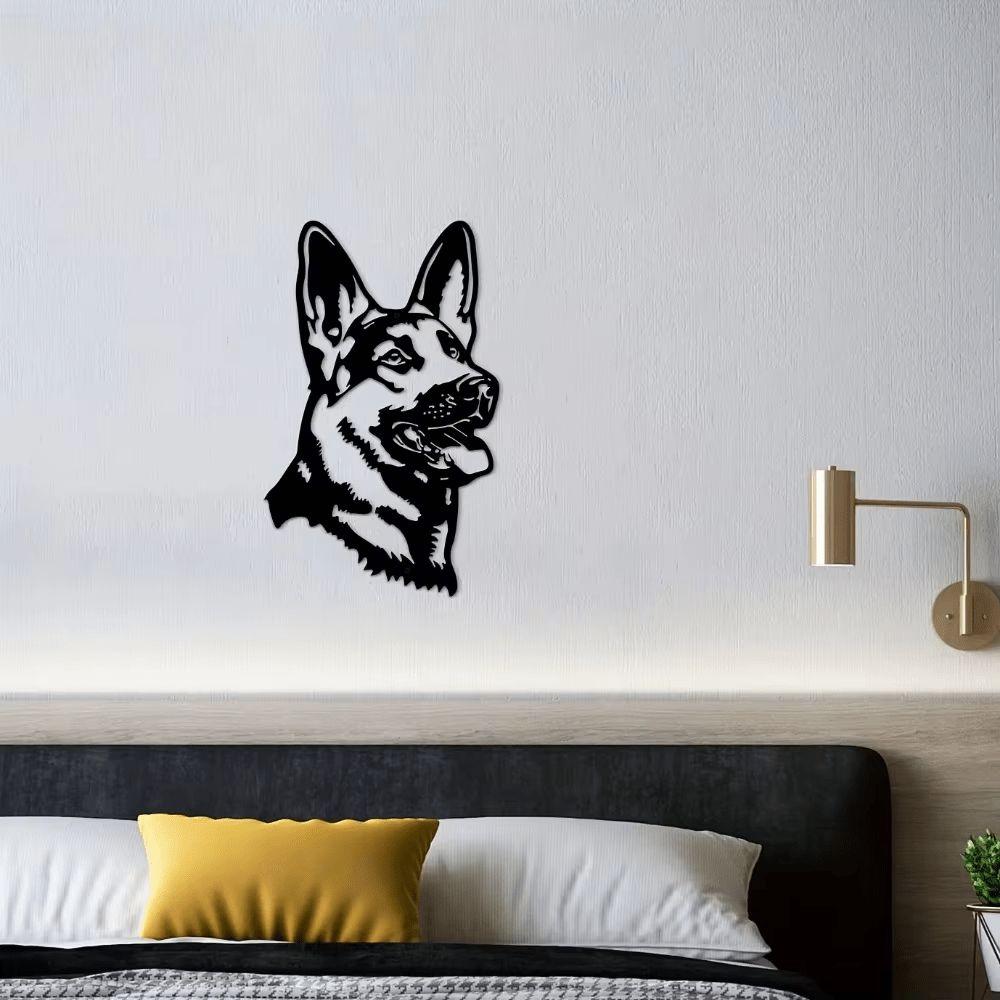 Metal German Shepherd Head Wall Art Living Room Bedroom Sculpture