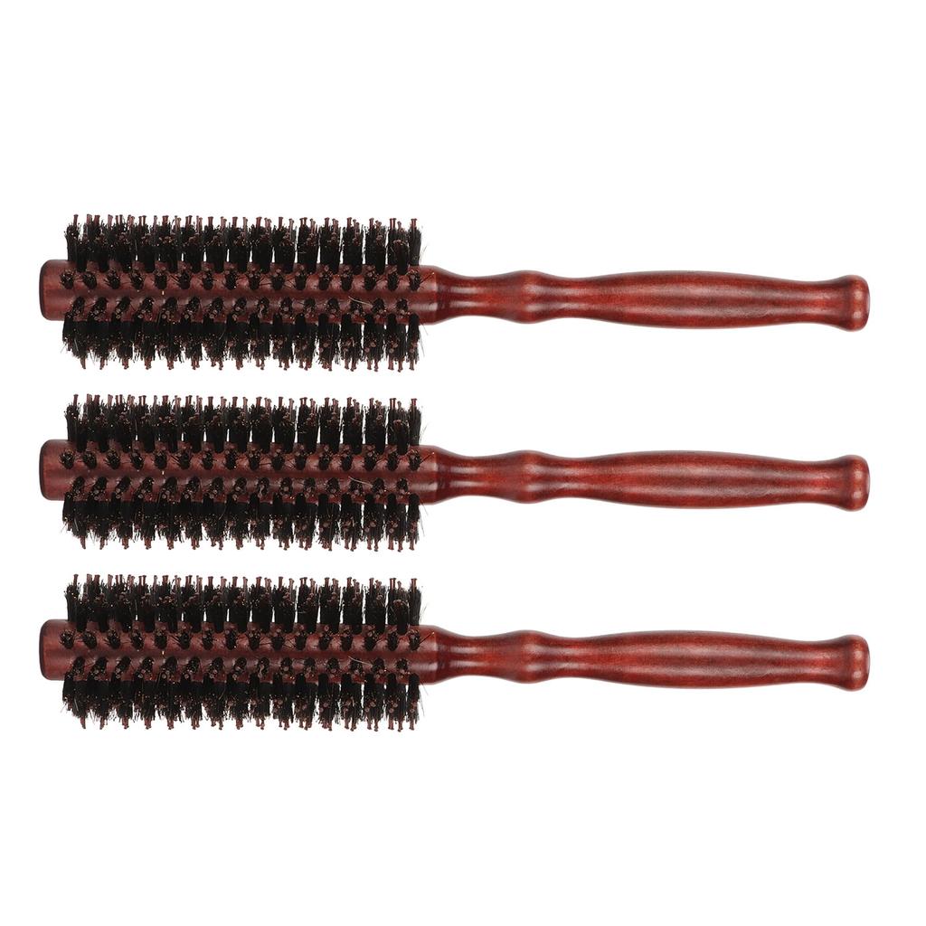 3pcs Roll Hairbrush Round High Temperature Resistant Static Free Vertical Texture Medium Size Bristle Hair Brush for