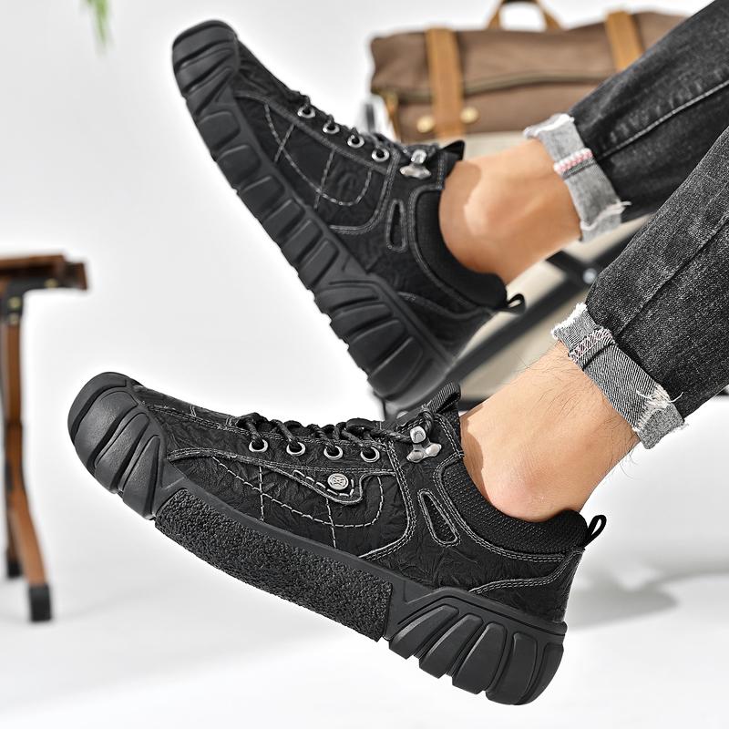 Модная мужская повседневная обувь из натуральной кожи Модная брендовая мужская походная — фото 7