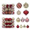 48PC Flocked Velvet Christmas Tree Ball Ornaments Set