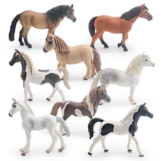 PVC Simulation Horse Figurine Miniature Pony Stallion Mare Sculpture Educational Toy Farm Animal Model Decoration Ornament