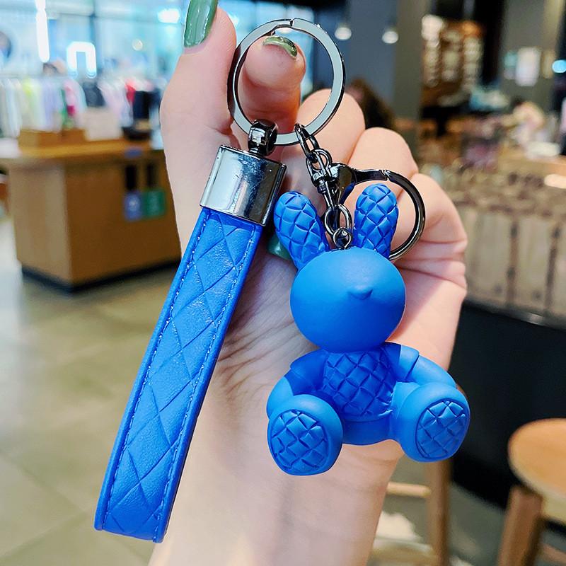 Adorable Resin Bunny Keychain Cute Sitting Rabbit Bag And Car Charm Gift