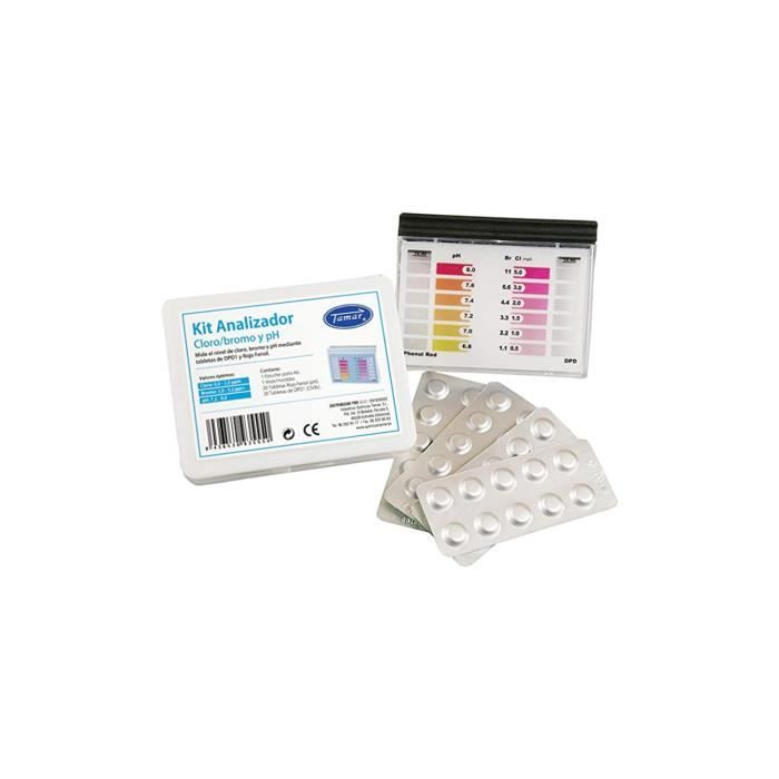Kit de test - TAMAR - Dpd1 - Mesure chlore - Mesure brome - Mesure pH