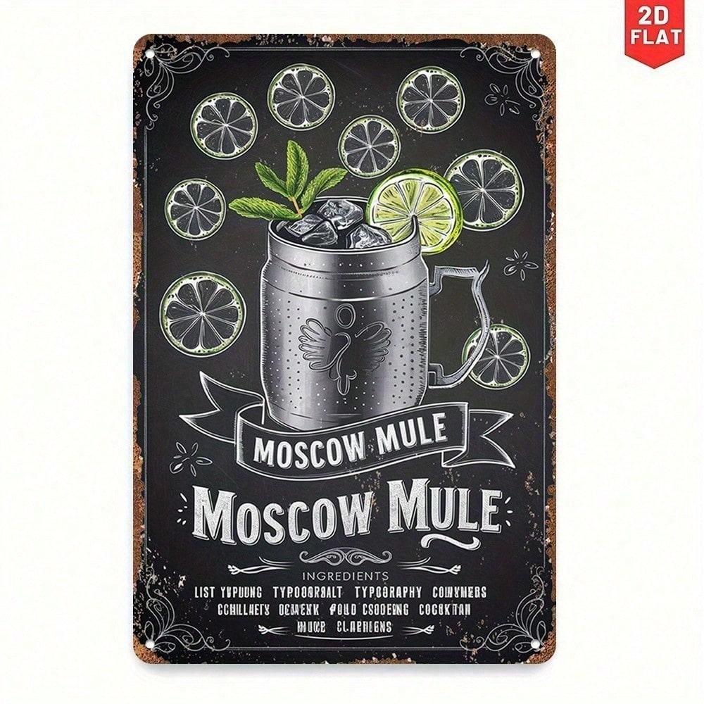 Metal Wall Art Moscow Mule Vintage Poster Bar Decor