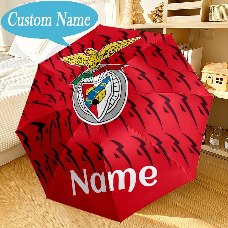 Custom Name Umbrella Benfica Crest Umbrella 8-Frame for Travel, Camping, Casual Lightweight Portable, Essential for Family Gifts