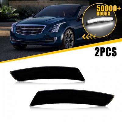 Smoked LED Marker Side Light Turn Signal White Lamp For Cadillac ATS CTS 2015-19