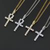 Copper European American Hip Hop Zirconia Ankh Cross Men's Necklace